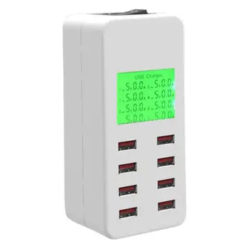 

ALLOYSEED 8 Ports Smart USB Charger With LCD Display Mobile Phone Power Adapter Smart Fast Charging Dock For Phones Fan MP3