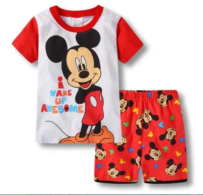 

2-7Y Children Baby Boy's Girl's Kids Cartoon Sports Short Sleeve Tshirt Shorts Pajamas Suit Sleepwear Homewear baby kids Pyjamas