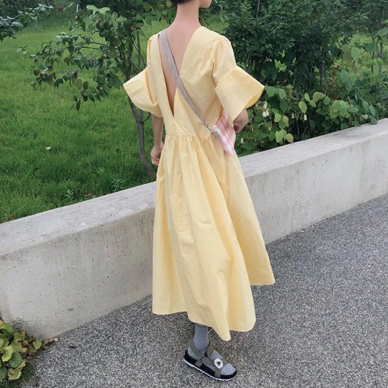 

Back Low Cut Sexy Dress High Waist Summer Vocation Beach Dress Long Robe Longue Vestido Largo Vestiti Lunga