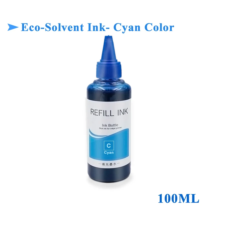 400 мл эко-сольвентные чернила для Epson L800 L805 1390 1400 1410 1500 Вт R1900 R2000 R3000 чернила для принтера Ecosolvent чернила для Epson - Цвет: Cyan-100ml