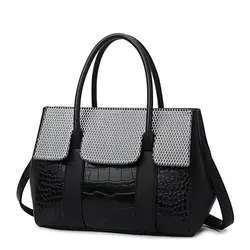 Дизайнерская Модная брендовая сумка из крокодиловой кожи женская сумка через плечо из лакированной кожи крокодиловая кожа женская