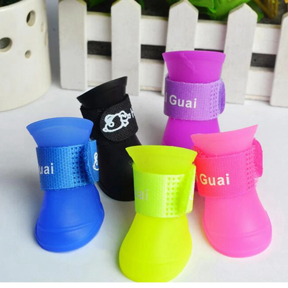 Title 1, Silicone Dog Shoes Waterproof Boots Non-Slip Bo...