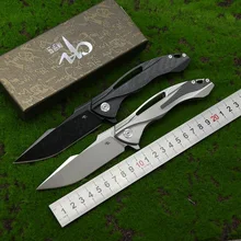 CH3519 дизайн Флиппер складной нож S35VN лезвие шарикоподшипники TC4 титановая ручка Кемпинг Фрукты Карманные Ножи EDC инструменты
