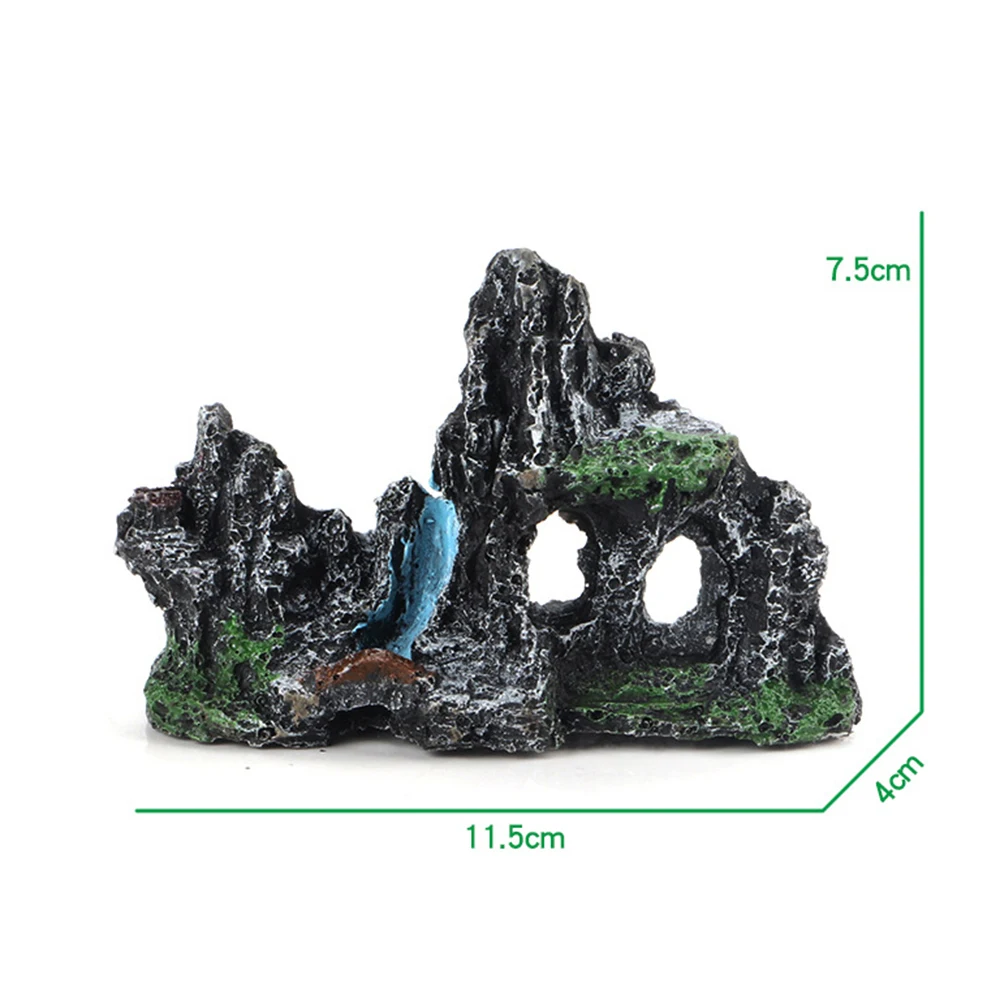 Аквариум с видом на горы Рок Смола скалы скрывается пещера дерево Аквариум Украшение Случайно отправлено