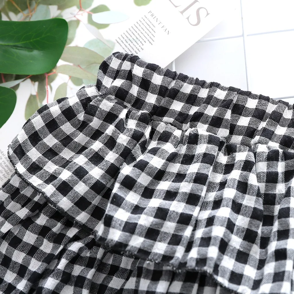 Платье для девочек Детские платья vestido Многослойная клетчатая юбка в клетку