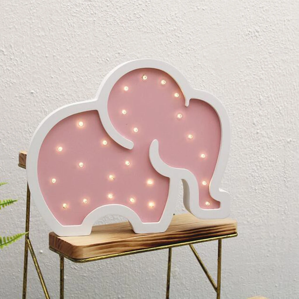 Decorative LED Elephant Night Lights Lamps Marquee Signs Letters for Baby Nursery Decorations Gifts for Children
