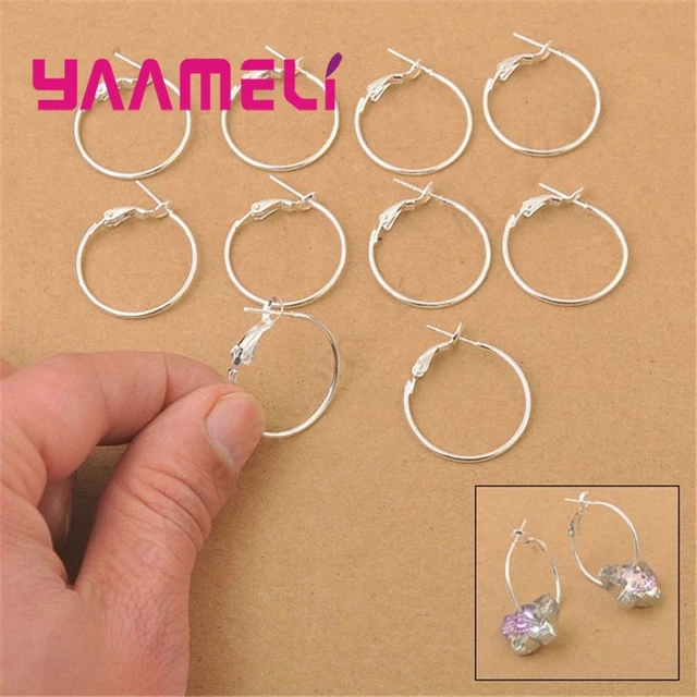 Earring Hoops for Jewelry Making, 100pcs 40mm 2 Colors Round Beading Hoops for Earring Making Finding Component Accessories for DIY Hoop Earrings