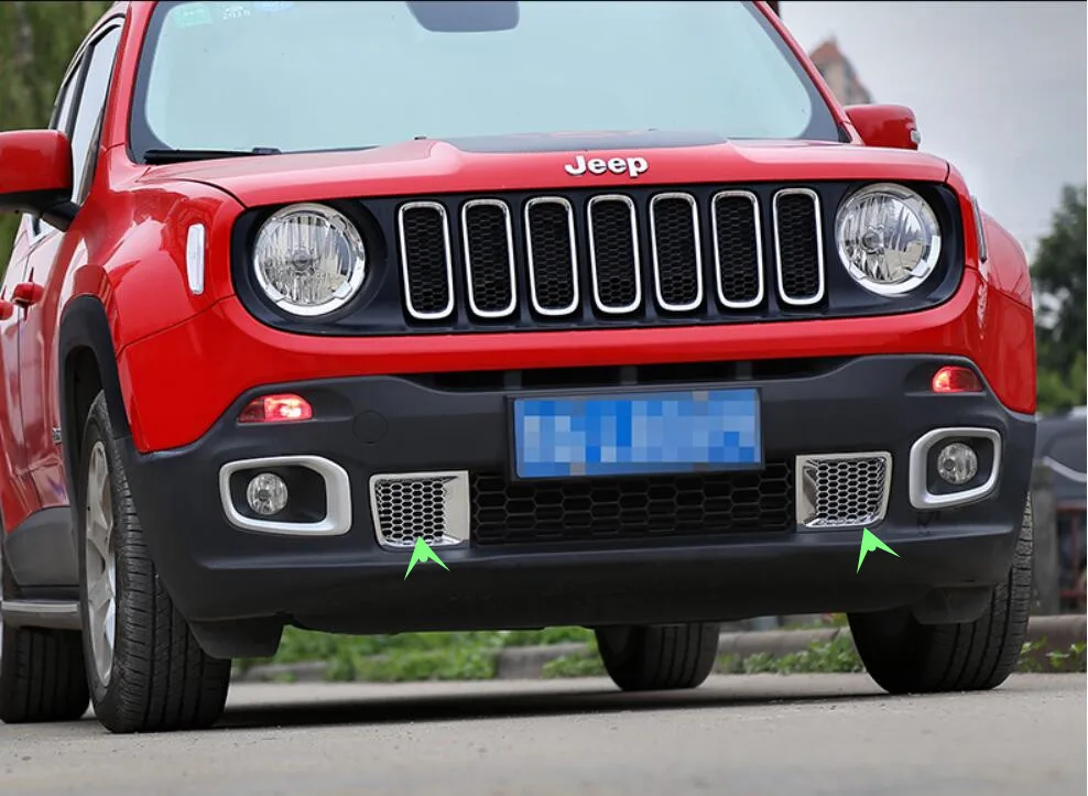 

JINGHANG ABS Car front bar inlet frame is decorated with a bright frame For Jeep Renegade 2015 2016 2017 2018