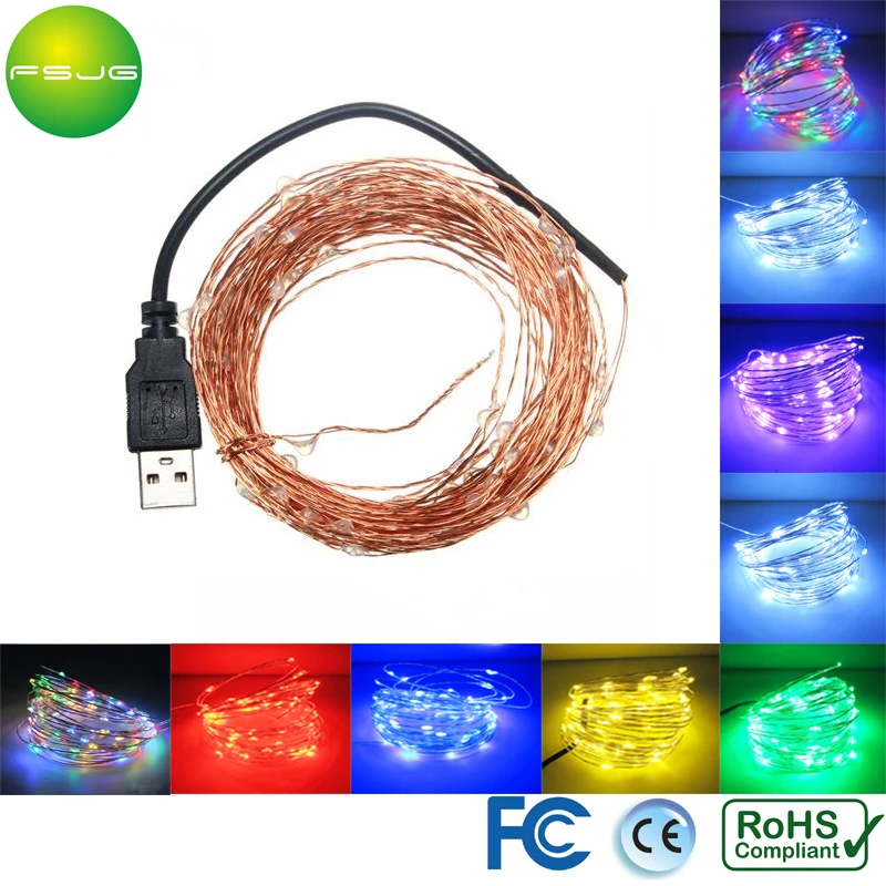 10PCS/Lot LED DC 5V USB 100 Leds Christmas Holiday Party Decoration