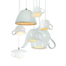 Современные скандинавские керамические светодиодные подвесные светильники, чайная чашка, чайный горшок, подвесной светильник, светильник для столовой, кухни, осветительные приборы, домашний декор