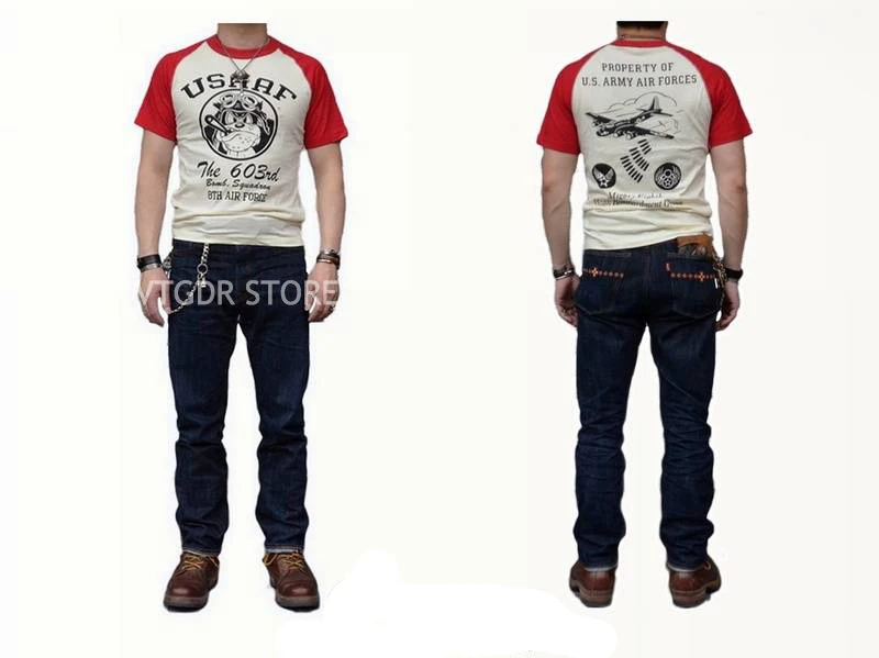 Esquadrão da Força Aérea Manga Raglan T-shirt Dos Homens