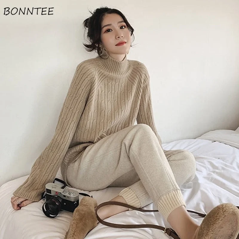 

Pants Women Simpel Thicker Winter Warm All-match Korean Style Ankle-Length Trousers All-match Womens Flat Solid Colour Ladies