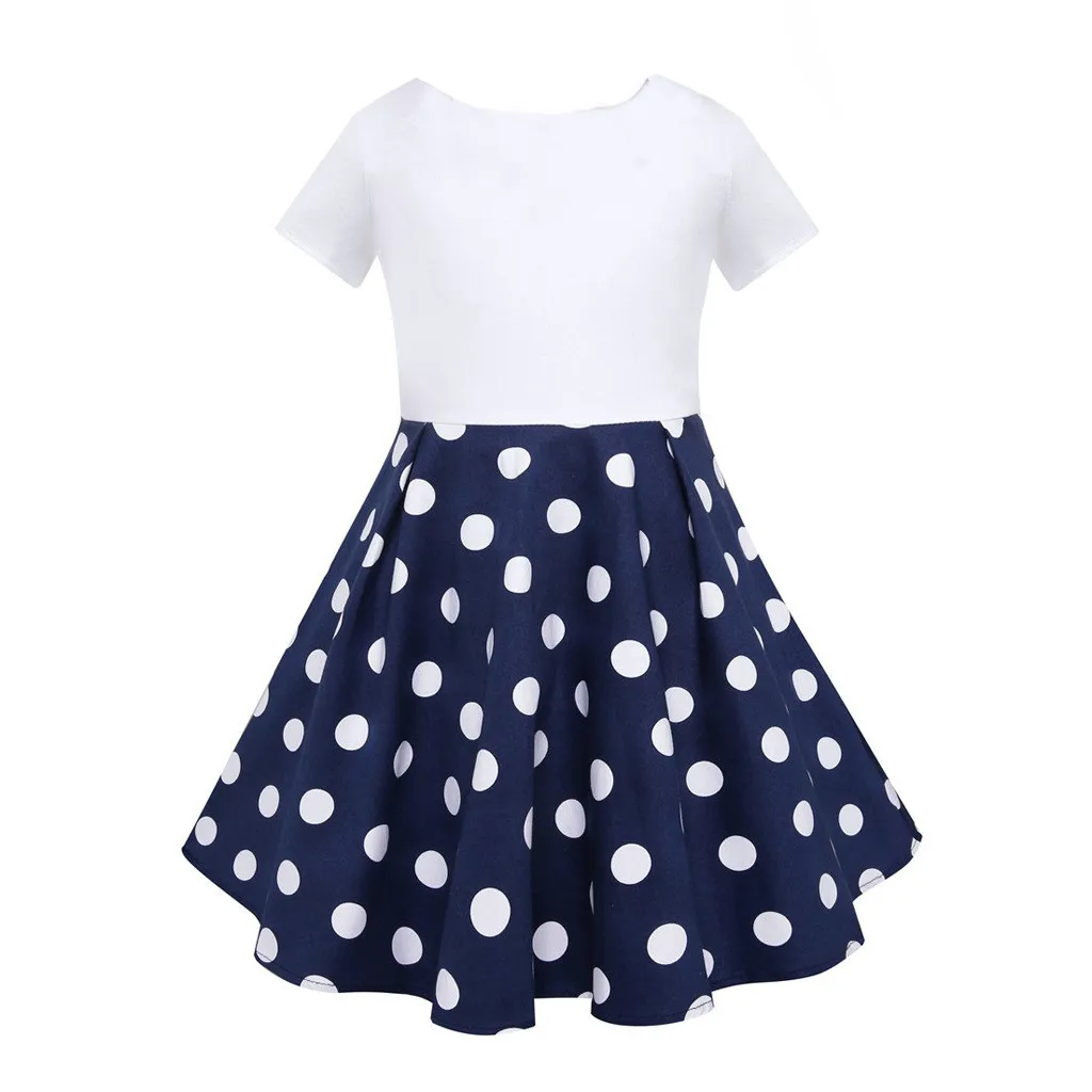 

Dress Girls Fashion Vintage Dress Personality Polka Dot Elegant Princess Swing Rockabilly Party Dresses sukienki dla dziewczynek