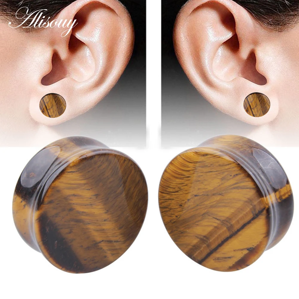 2PCS/Lot Stone Ear Plugs Gauges Earrings Ear Plug Flesh Tunnel Piercing Expander Stretcher Body Piercing Jewelry piercing jewelry body piercing earrings ear piercing jewelry body piercing jewelry body jewelry
