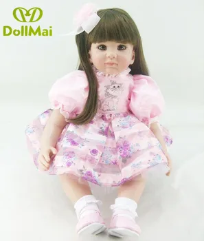 

60cm Silicone Reborn Baby Doll Toys Lifelike Princess Long Hair Toddler Babies Dolls stylish Birthday Present Limited style