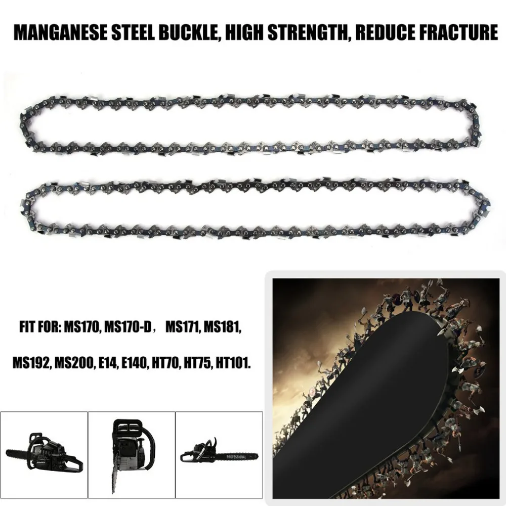 

Newest Manganese Steel 3/8 2pcs 1.3mm 40cm 56 Nodes Drive Link Chainsaw Saw Mill Chain Replacement Chain Durable Chainsaw Parts