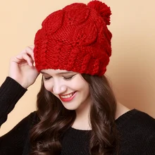 BomHCS сделано вручную зимняя очень теплая вязаная шапочка женские модные шапки