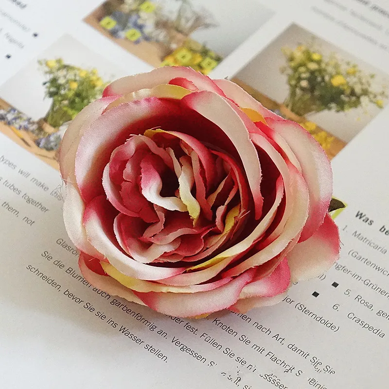 6.5cm European Silk DIY Rose artificial flowers for party home garden Floral decor wedding decoration fake flower Head 52076 6.5cm European Silk DIY Rose artificial flowers for party home garden Floral decor wedding decoration fake flower Head 52076