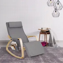 Giantex кресло-качалка Кресло-шезлонг рокер регулируемая подножка w/Подушка & карман мебель для дома HW59354
