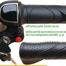 48v60v gas handle twist throttle with battery indicator&latching switch&lock/key electric scooter bicycle MTB part rolling grips