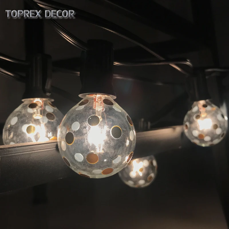 Toprex E12 patio lights - length 11.5ft. festoon light christmas lights outdoor string lights garden party