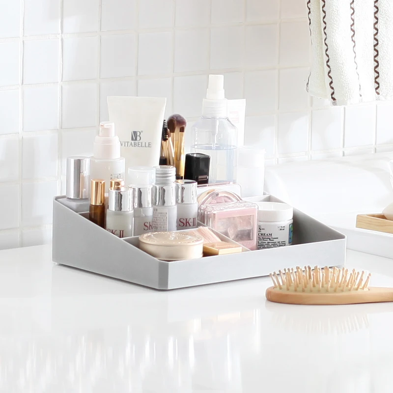 

BR 9-Grid PP Plastic Cosmetic Storage Box Large Capacity Makeup Organizer Desktop Storage Boxes Stationery Sundries Holder Case