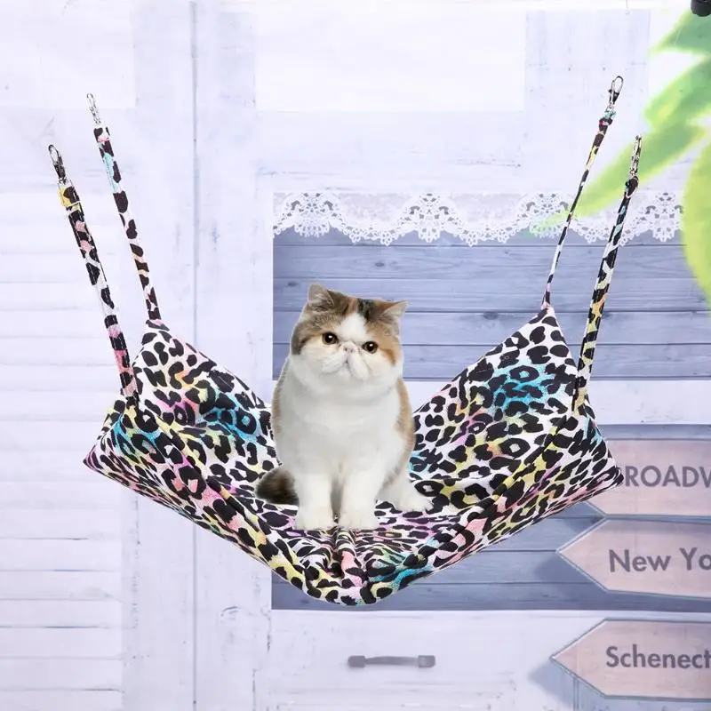 Buy Soft Coral Fleece Pet Hammock Double Pocket Pet