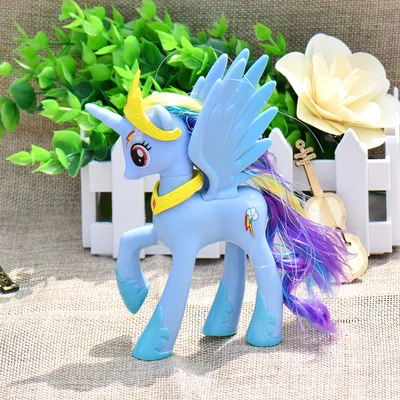 

14CM High Anime Unicorn Pets Horse DIY PVC Action Toy Figures Rainbow Dash