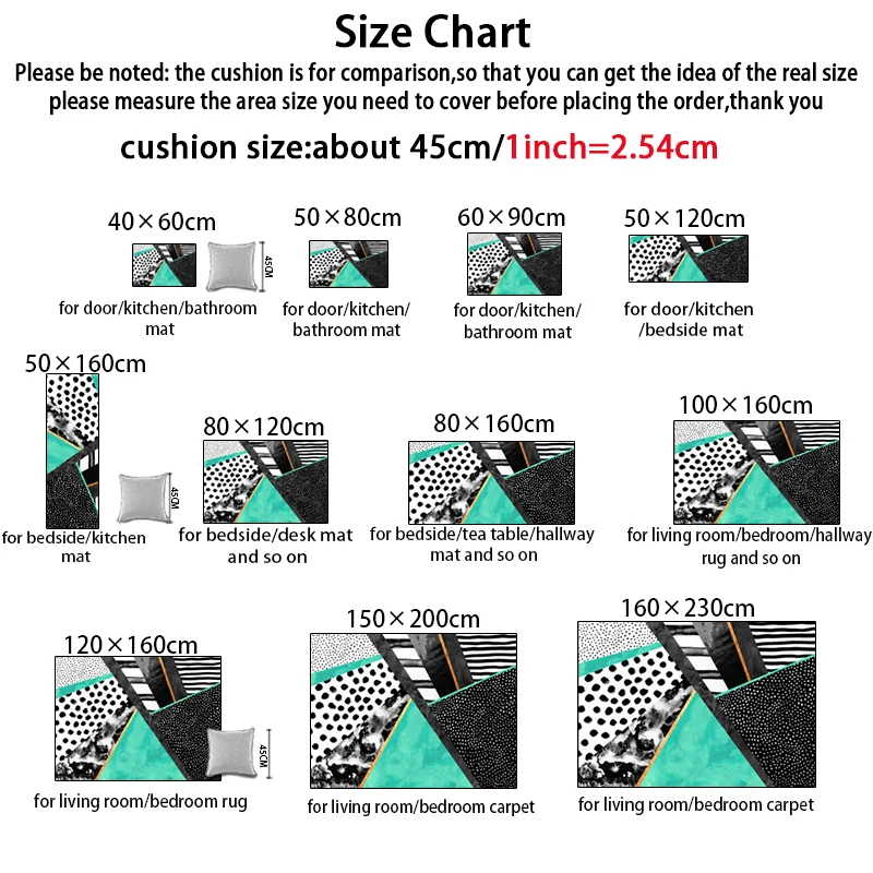 Современная мода абстрактный принт дверь/кухня коврик гостиная спальня прикроватная зона ковер декоративный ковер синий розовый зеленый черный горошек