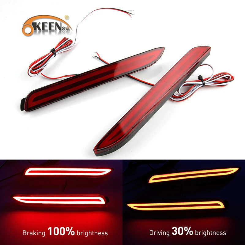 OKEEN 2pcs LED Car Rear Bumper Reflector Light for Toyota Camry Reiz