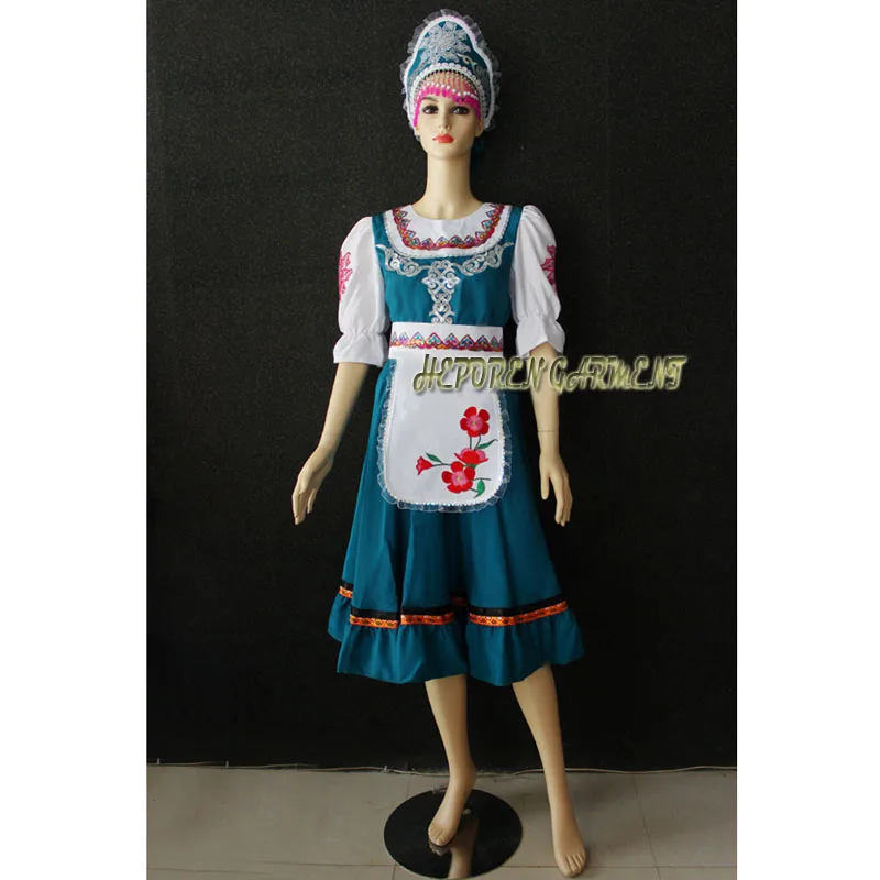 Adult Or Children Russian Traditional Folk Dance Dress With Headwear,  International Stage Skirt For Performation - AliExpress