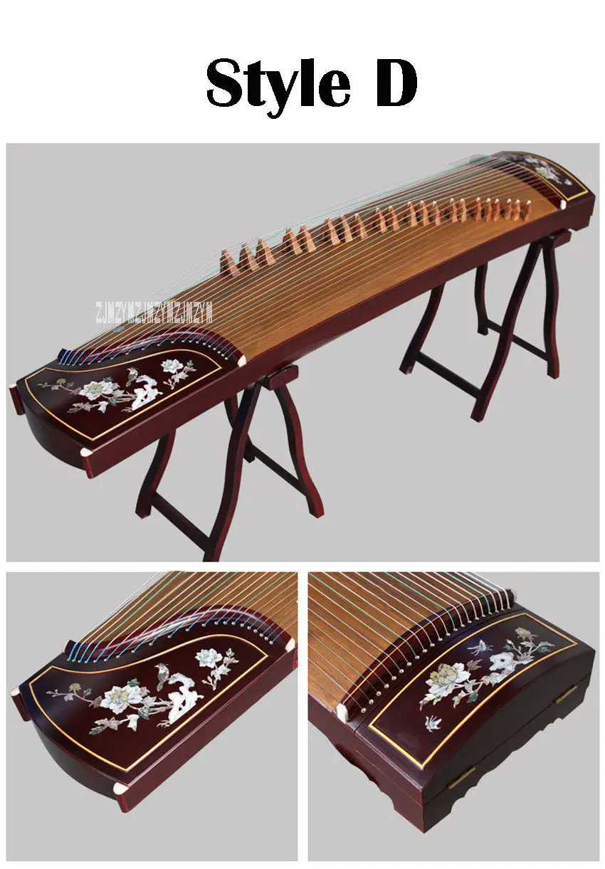 Guzheng Инструмент из цельного дерева ручная резьба профессиональная производительность guzheng с полным набором роскошных аксессуаров XSb001