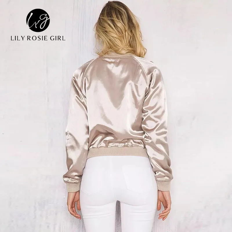 Autumn Satin Cotton Bomber Jacket Women Harajuku Pilot Jacket Coat Winter 2016 Casual Basic Bomber Jackets Outerwear