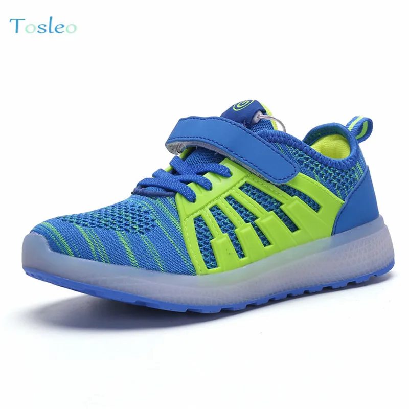 3-18 Years Old Led Shoes Kids Mesh Breathable Luminous Sneakers Children 2019 Spring Kids Shoes