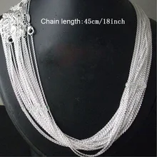Цена, 5 шт./лот, 18 дюймов, 45 см, простая мода, 925 серебро, 1 мм, базовая цепочка, ожерелья для женщин, ювелирные изделия