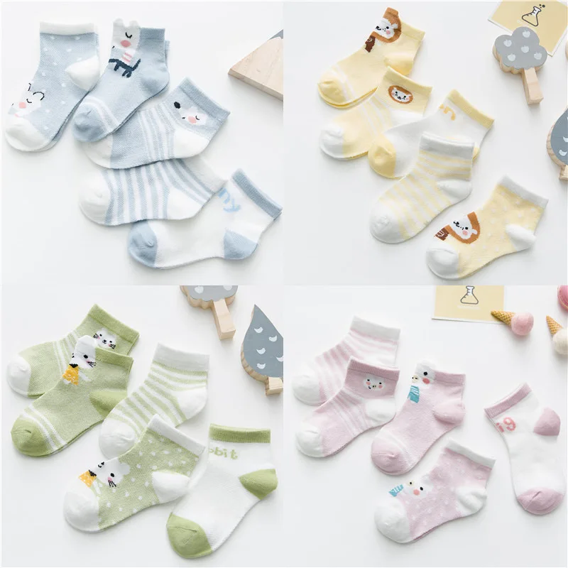 

5 Pairs/lot 2019 New Summer Boys Girls Kids Socks Set 3-12Y Children Kids Thin Short Socks Cotton Comfortable Child Socks Lot