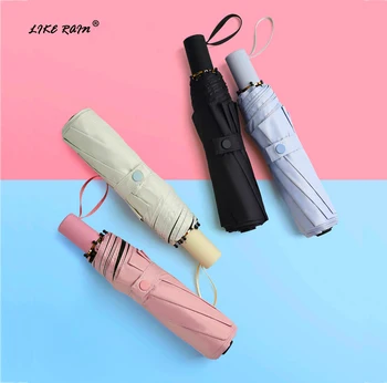 

LIKE RAIN Brand Fashion Folding Umbrella Rain Women Luxury Quality Umbrella Anti-UV Windproof Travel Children Sun Parasol UBY16