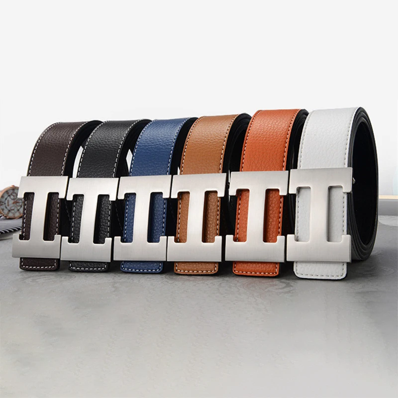 

2019 Casual Luxury H Buckle Brand Designer Belts Men High Quality Women Punk Genuine Real Leather Male Strap for Jeans