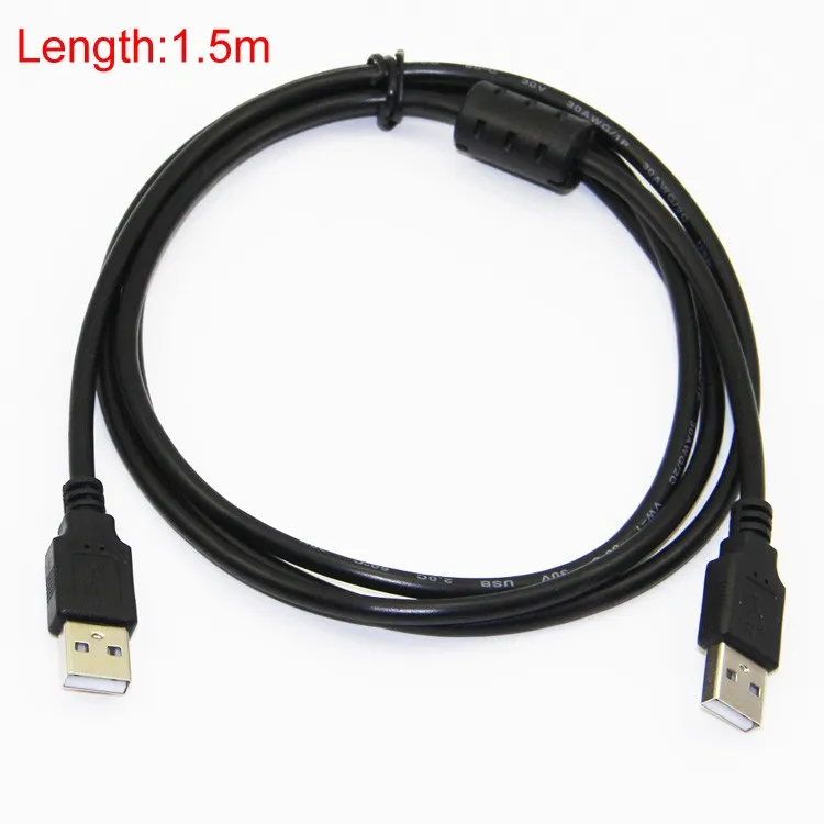 Кабель Bochara USB 2,0 type A Male to type A Male из фольги+ в оплетке(внутри)+ ПВХ Экранирование 30 см 50 см 1 м 1,5 м 1,8 м 3 м 5 м черный