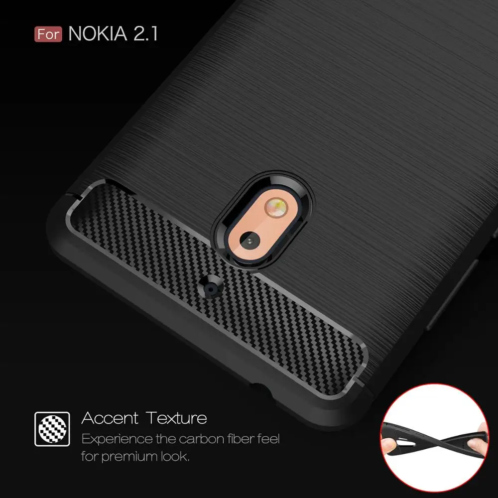 Чехол из углеродного волокна 5 дюйма для Nokia 2 1 чехол Nokia2.1 в Задняя панель телефона