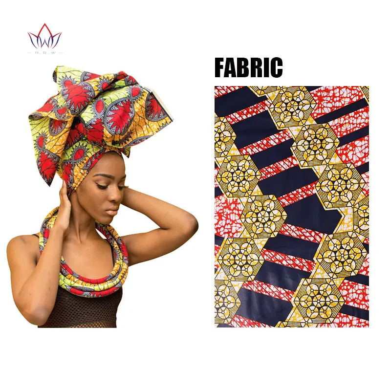 

Handmade Bazin Riche African Wax Cotton Print Headtie and Necklace Dashiki African Accessories Women Head tie Choker WYB20