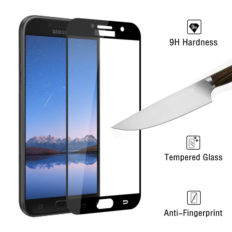 Полный закругленный протектор экрана для Samsung Galaxy A7 2017 A720 ультратонкое защитное