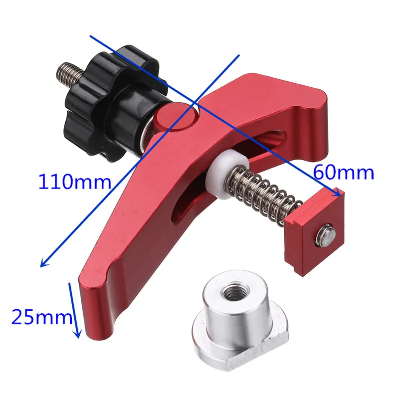Прочный алюминиевый сплав быстро действующий удерживающий зажим Т-образной дорожки набор зажимов DIY деревообрабатывающий инструмент высокое качество