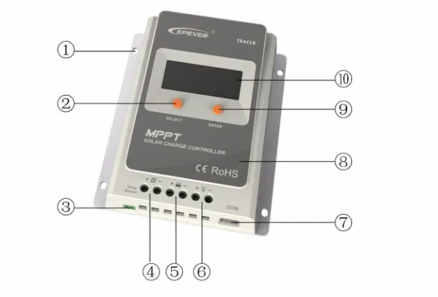 Tracer прибор слежения за точкой максимальной мощности солнечной батареи 10A, 12/24 v, за максимальной точкой мощности, Солнечный контроллер заряда 10A, Новинка