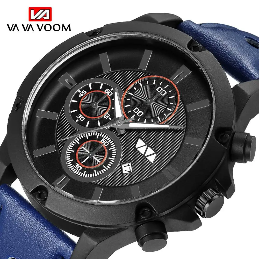 

Men's Watches Top Brand Luxury Genuine Leather 30M Waterproof Clock Man Quartz Watches Men Fashion Watch 2018 relogio masculino