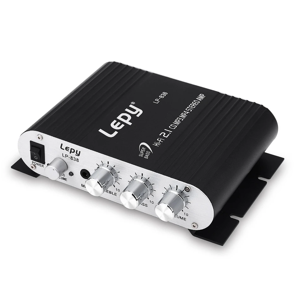 Lepy LP 838 черный HiFi автомобильный сабвуфер 2 1 канальный усилитель MP3 MP4 Стерео