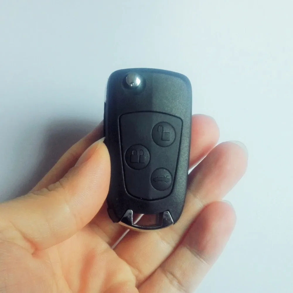 

New Replacement 3 Button Flip Remote Car Key Fob Case Shell With Logo for Ford Mondeo Fiesta KA C-Max