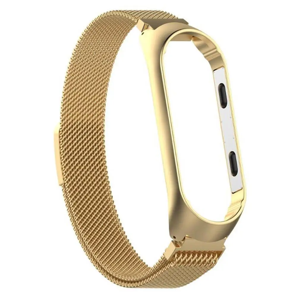 Metal Frame Smart Watch Wrist for Xiaomi Mi Band 4 Wristband Smart Sports Bracelet Wristband Strap Smart Ring - Цвет: Золотой