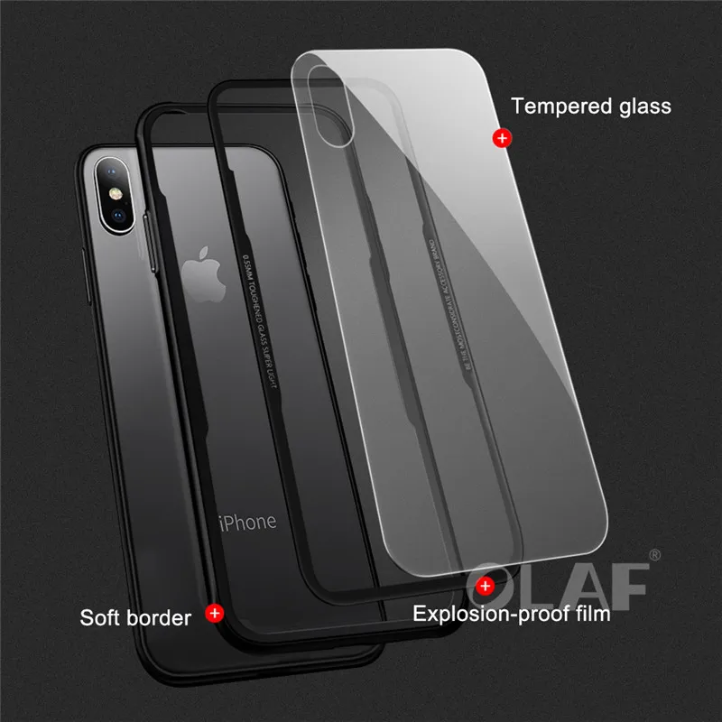 Olaf Tempered Glass Phone Case for iPhone X 10 , 0.55MM Protective Mobile Phone Cover Cases for iPhone 6 7 8 7 Plus Accessories (3)