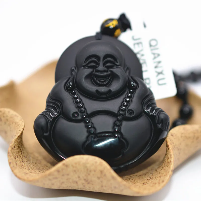 

High quality Original Black Obsidian Buddha Necklace Pendant Jade Pendant Jade Jewelry Fine Jewelry